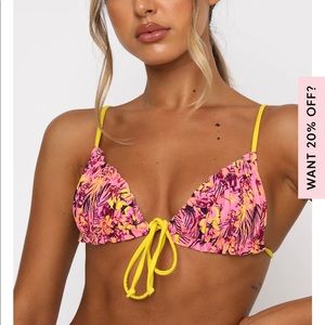 White Fox Keep Glowing Bikini Top